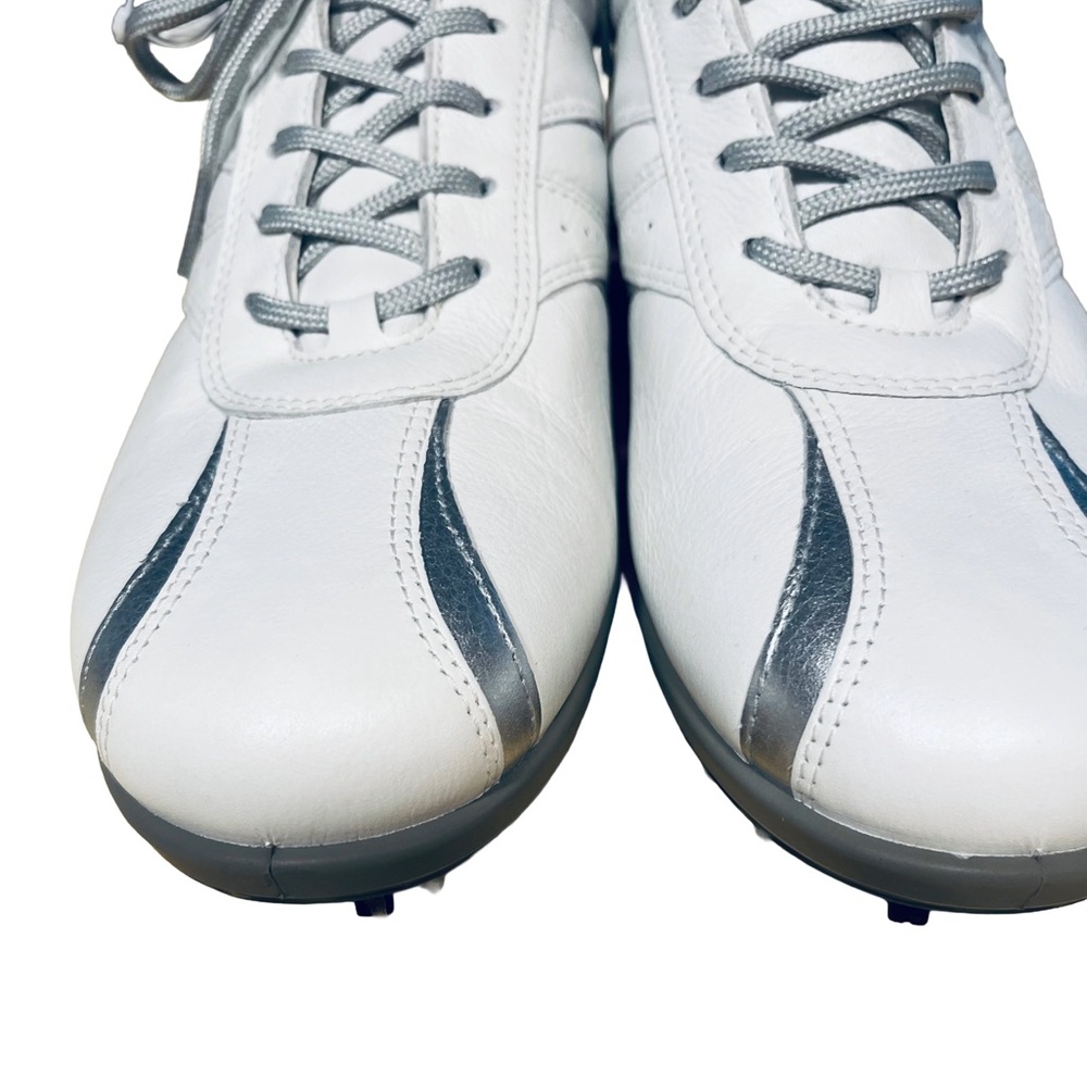 NEW ECCO Hydromax Womens White/Silver Leather Spike Golf Shoes Sz 40 (US 9) - Picture 4 of 9